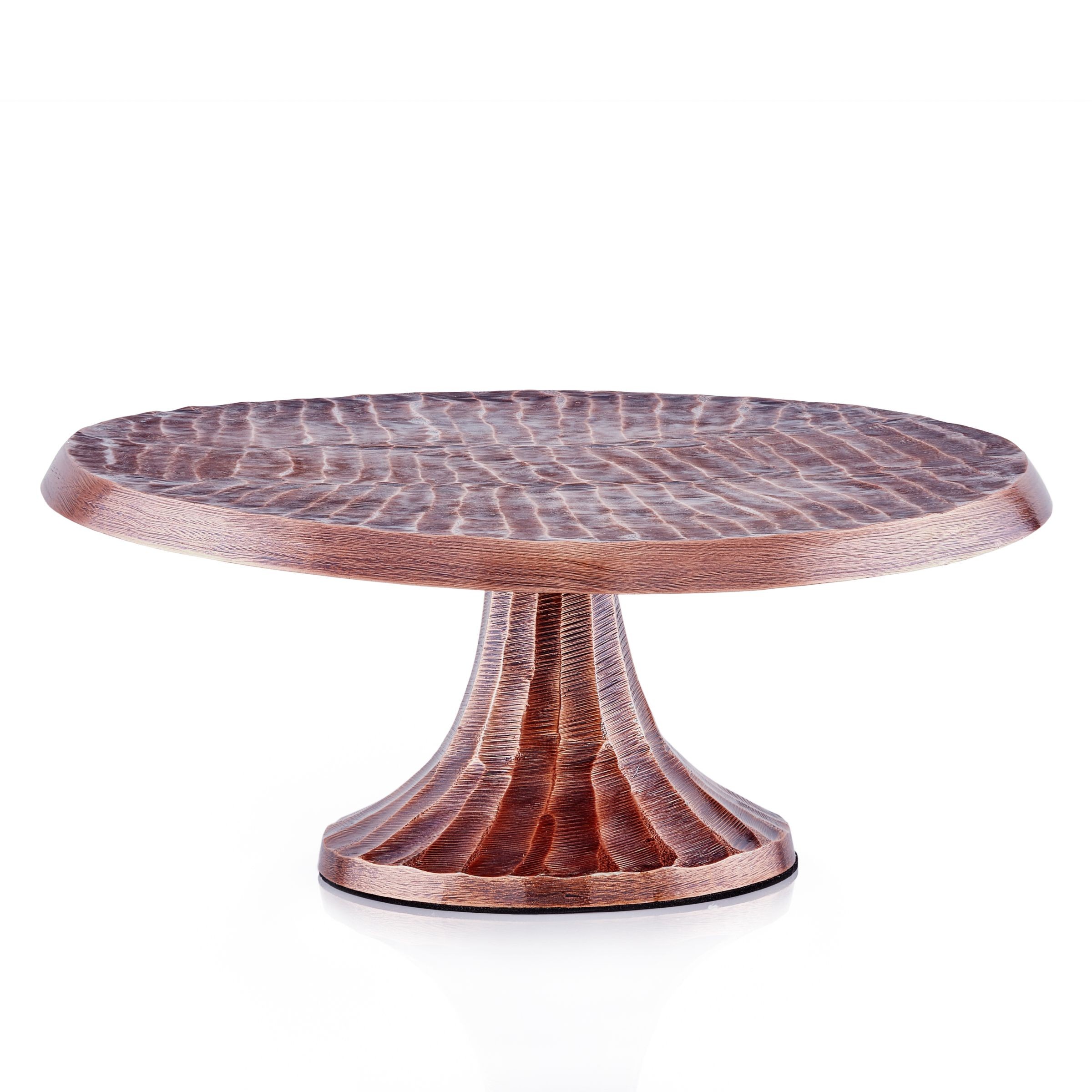 Old Dutch International A5125 Tribal Aluminum Cake Stand with Antique Copper Finish, 12 3/4" x 12 3/4" x 5 1/4"