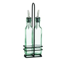 TableCraft H9085NBK Prima Olive Oil 2-Bottle Set 8,5 oz. with Black Rack