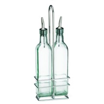 TableCraft H916N Olive Oil 2-Bottle Set 16 oz. with Chrome Rack