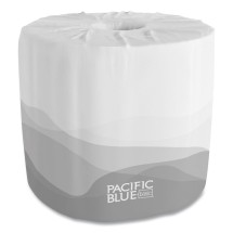 Pacific Blue One-Ply Bathroom Tissue, Septic Safe, 1-Ply, White,  80 Rolls/Carton