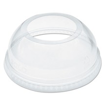 Open-Top Dome Lid for 16-24 oz Plastic Cups, Clear, 1.9"Dia Hole, 1000/Carton