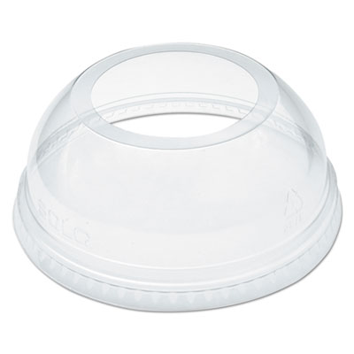 Open-Top Dome Lid for 16-24 oz Plastic Cups, Clear, 1.9