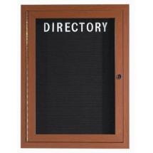 Aarco Products OADCO3624L 1-Door Outdoor Enclosed Aluminum Directory Letter Board with  Oak Finish, 24&quot;W x 36&quot;H