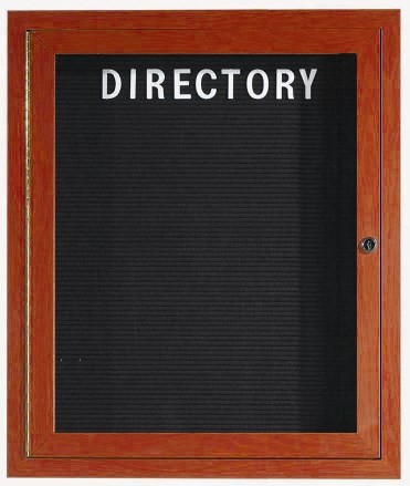 Aarco Products OADCW3630L 1- Door Outdoor Enclosed Aluminum Directory Letter Board with  Cherry Finish, 30"W x 36"H