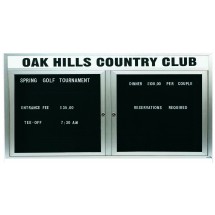Aarco Products OADC3672H 2 Door Outdoor Enclosed Directory Board with Aluminum Frame and Header, 72&quot;W x 36&quot;H