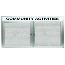 Aarco Products ODCC3672RHI Outdoor Enclosed Aluminum Illuminated 2-Door Bulletin Board Cabinet with Header, 72&quot;W x 36&quot;H