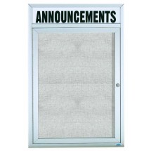 Aarco Products ODCC4836RHi Outdoor Enclosed Aluminum Illuminated 1-Door Bulletin Board Cabinet with Header, 36&quot;W x 48&quot;H