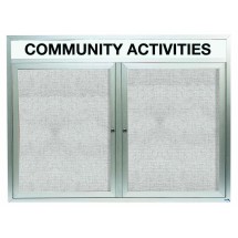 Aarco Products ODCC4860RHi Outdoor Enclosed Aluminum Illuminated 2-Door Bulletin Board Cabinet and Header, 60&quot;W x 48&quot;H