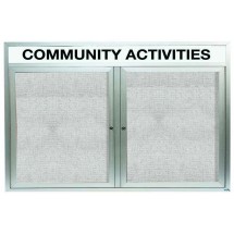 Aarco Products ODCC4872RHi Outdoor Enclosed Aluminum Illuminated 2-Door Bulletin Board Cabinet with Header, 72&quot;W x 48&quot;H