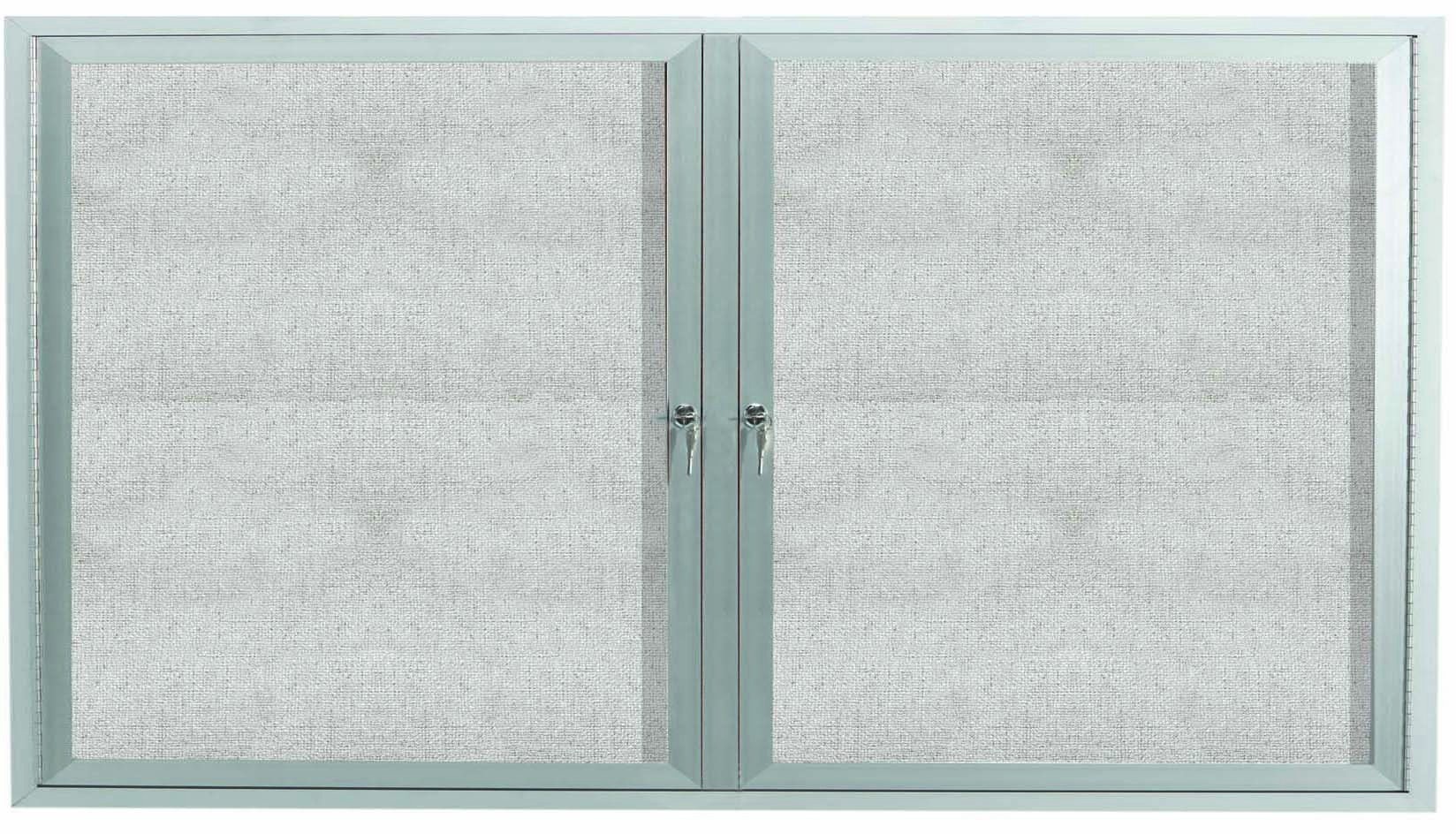 Aarco Products ODCC3660R Outdoor Enclosed Aluminum 2-Door Bulletin Board, 60"W x 36"H