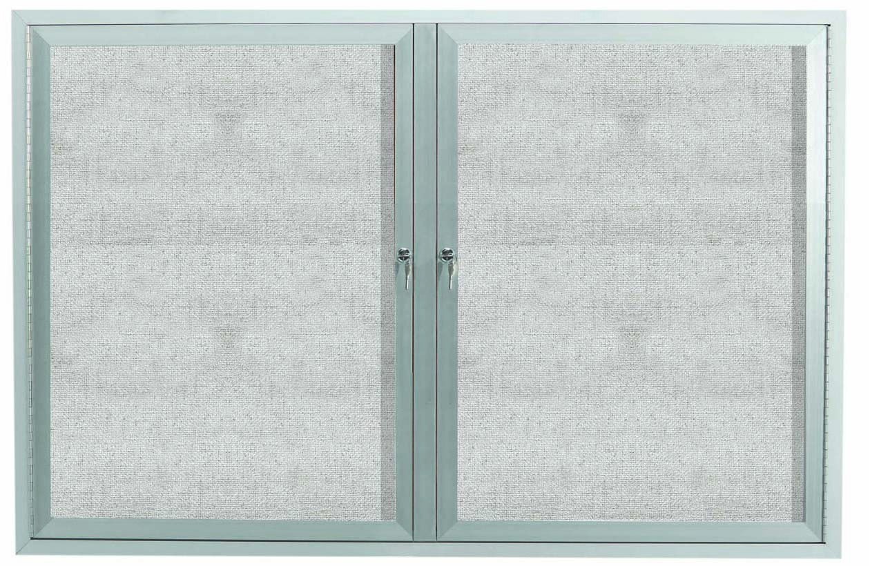 Aarco Products ODCC4872R Outdoor Enclosed Aluminum 2-Door Bulletin Board Cabinet, 72"W x 48"H