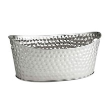 TableCraft BT2013 Oval Hammered Stainless Steel Oval Beverage Tub
