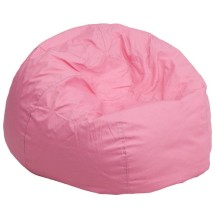 Flash Furniture DG-BEAN-LARGE-SOLID-PK-GG Oversized Solid Light Pink Bean Bag Chair