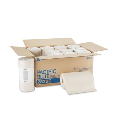 Pacific Blue Basic Perforated Paper Towel, Brown, 11 x 8  4/5, 12 Rolls/Carton