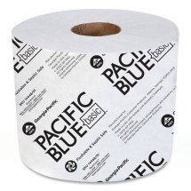 Pacific Blue High-Capacity Standard Bath Tissue, 1-Ply, White, 48 Rolls/Carton