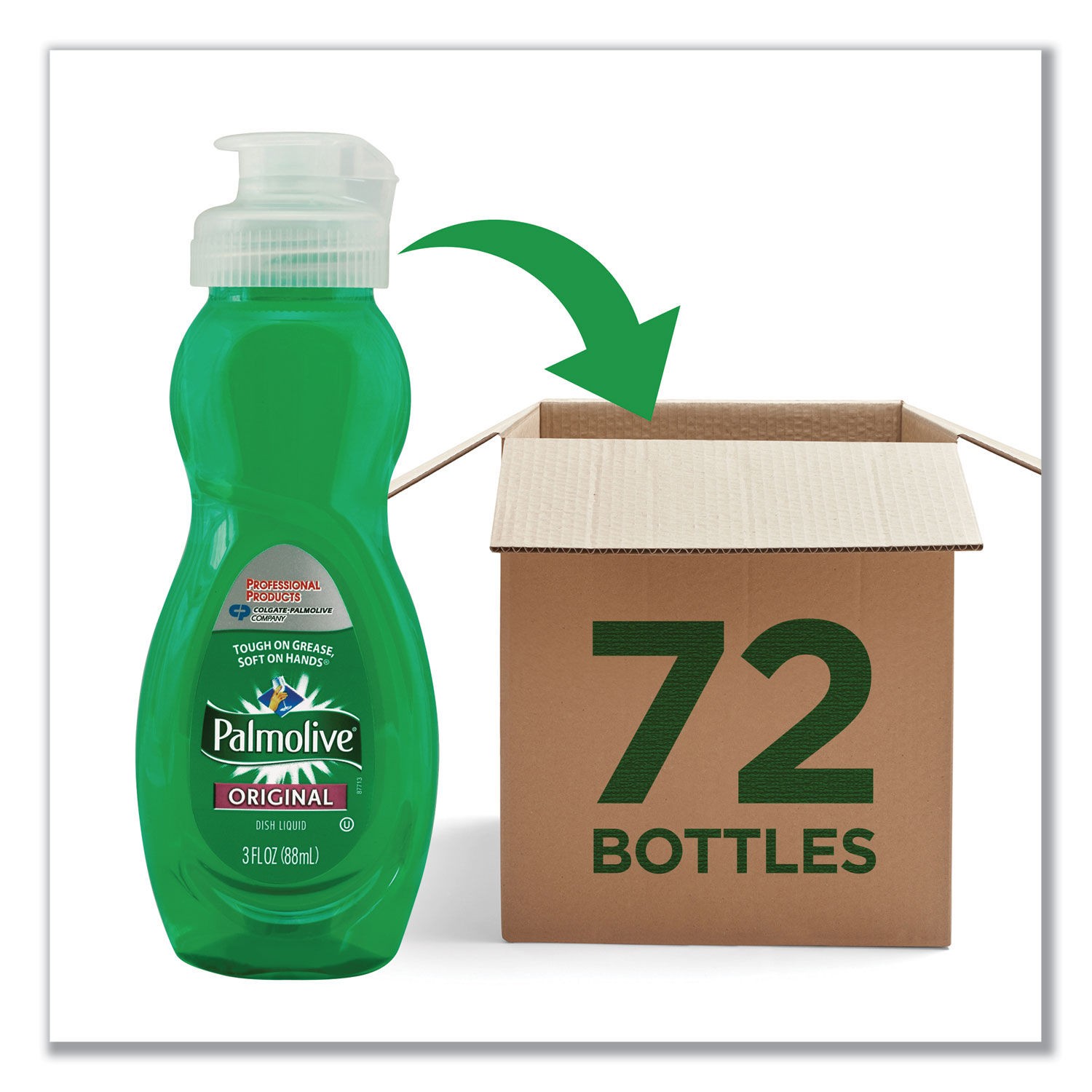 Palmolive Dishwashing Liquid, Original Scent, 3 oz. Bottle, 72/Carton