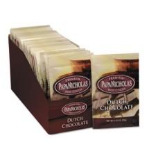 PapaNicholas Coffee Premium Hot Cocoa, Dutch Chocolate, 24/Carton