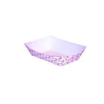 Paper Food Tray with Red Weave 1/4 lb., 1000/Carton