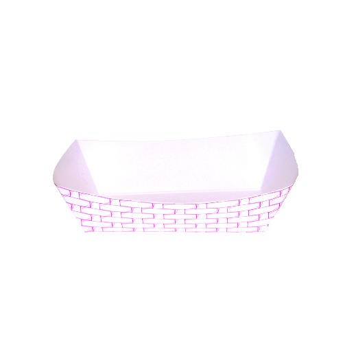 Paper Food Tray with Red Weave 5 lb., 500/Carton