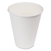 Paper Hot Cups, 12 oz, White, 20 Cups/Sleeve, 50 Sleeves/Carton