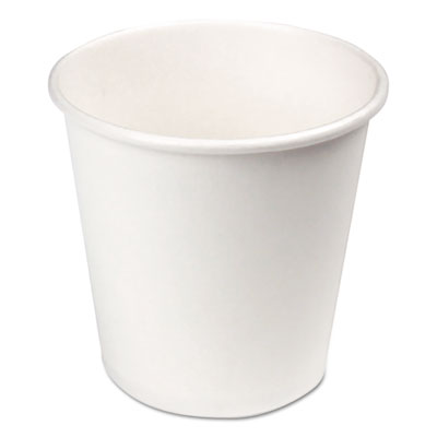 Paper Hot Cups, 4 oz, White, 20 Cups/Sleeve, 50 Sleeves/Carton