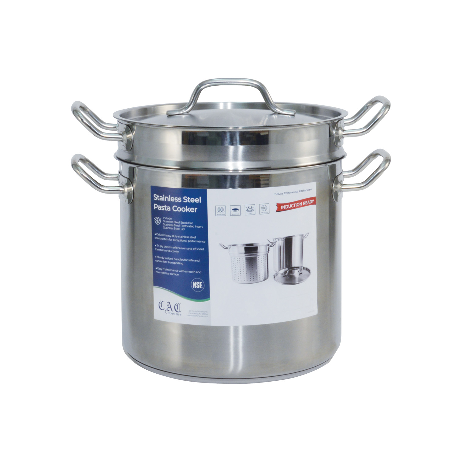 CAC China SPDB-12 Stainless Steel Pasta Cooker 12 Qt.