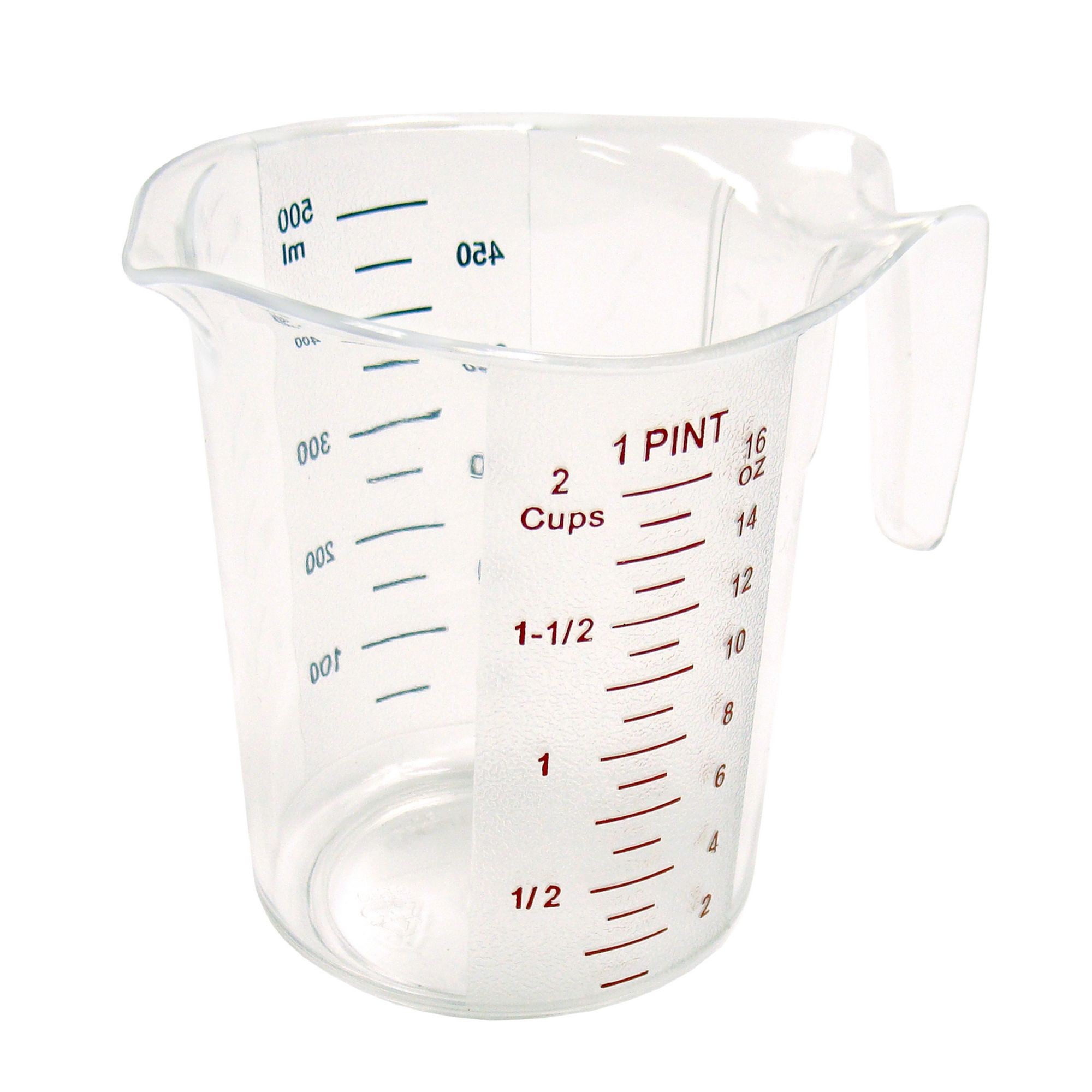 Winco PMCP-50 Polycarbonate 1 Pint Measuring Cup with Raised External Markings