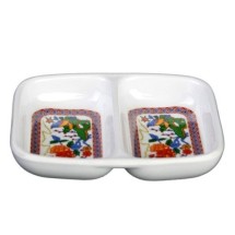 Thunder Group 1102TP Peacock Twin Melamine Sauce Dish 2-3/4&quot; x 3-3/8&quot;