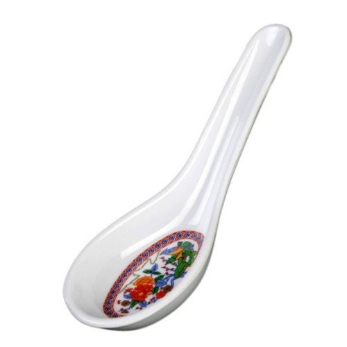 Thunder Group 7002TP Peacock Melamine Chinese Soup Spoon 1/2 oz.