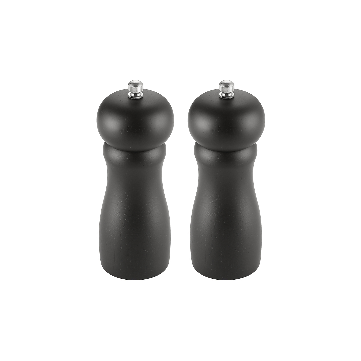 CAC China PMW2-6K 2-Piece Black Wooden Pepper Mill 6" H