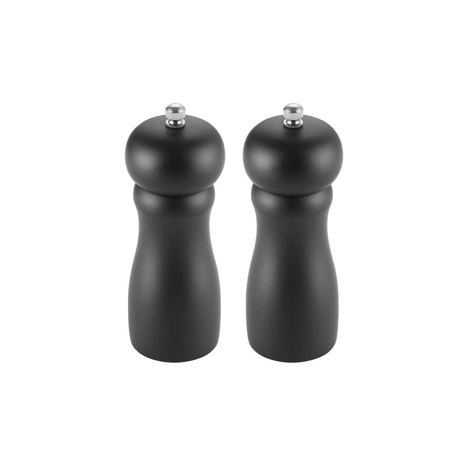 CAC China PMW2-6K 2-Piece Black Wooden Pepper Mill 6" H