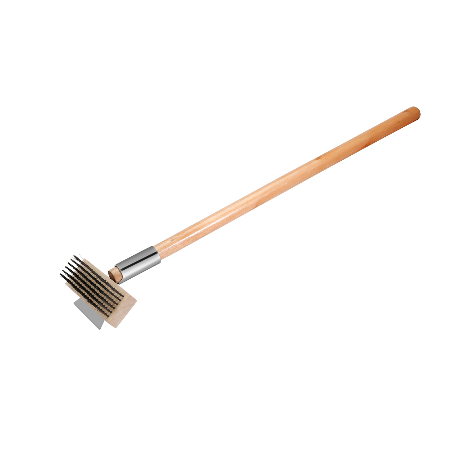 CAC China B2OS-27 Pizza Oven Brush/Scraper with 27" Wood Handle