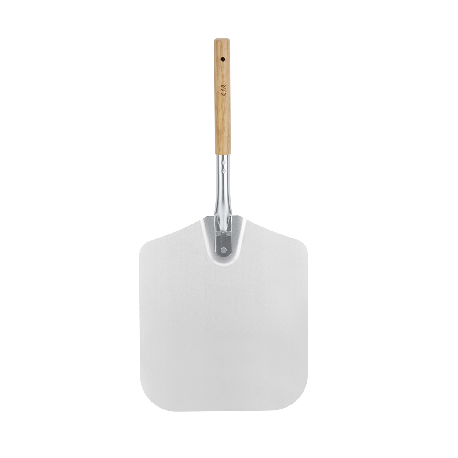 CAC China PPLA-1214A Aluminum Pizza Peel with Wood Handle 12" x 14" 26"OL