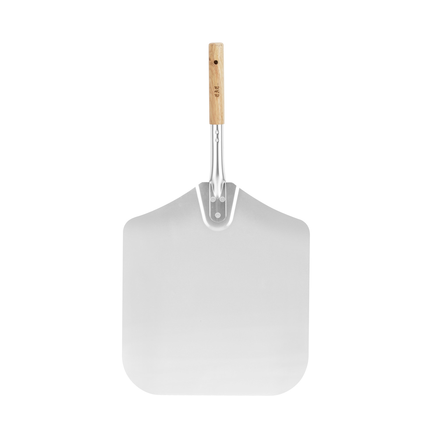 CAC China PPLA-1416A Aluminum Pizza Peel with Wood Handle 14" x 16" 26"OL