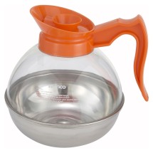 Winco CD-64O Plastic 64 oz. Decaf Coffee Decanter with Stainless Steel Base