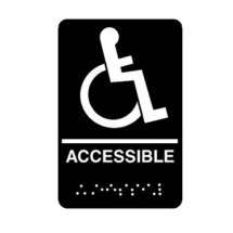 Franklin Machine Products  280-1195 Plastic Accessible Sign with Braille 6&quot; x 9&quot;