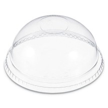 Plastic Dome Lid, No-Hole, Fits 9-22 oz. Cups, Clear, 100/Sleeve, 10 Sleeves/Carton
