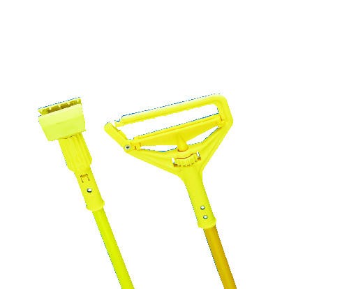 Plastic Jaws Mop Handle for 5" Wide Mop Heads, 60" , Aluminum Handle, Yellow