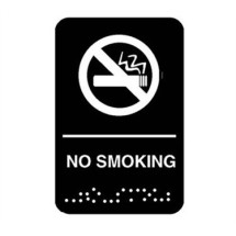 Franklin Machine Products  280-1208 Plastic No Smoking Sign with Braille 6&quot; x 9&quot;
