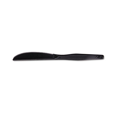 Plastic Tableware, Heavy Mediumweight Knives, Black, 100/Box, 10 Boxes/Carton