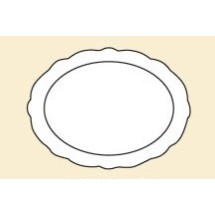 CAC China SC-51 Seville Scalloped Edge Oval Platter, 15&quot; x 11&quot;