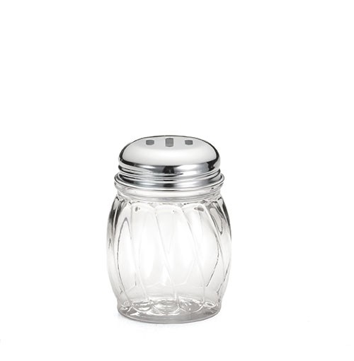 TableCraft P260SL Swirl Plastic 6 oz. Shaker with Chrome-Plated Slotted Top