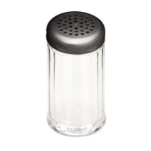 TableCraft P800BK Fluted Polycarbonate Shaker 12 oz. with Black Perforated Top