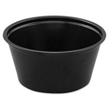Polystyrene Portion Cups, 2 oz, Black, 2500/Carton