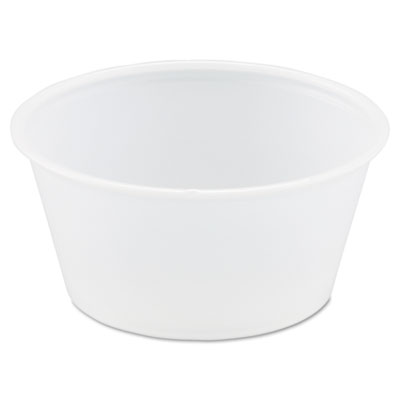Polystyrene Portion Cups, 3.25oz, Translucent, 250/Bag, 10 Bags/Carton