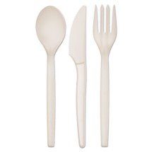 Polystyrene Wrapped Cutlery Kit, White, 250/Carton