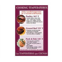 Franklin Machine Products  142-1500 Poster, Cooking Temperatures