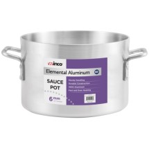 Winco ASHP-14 Elemental Aluminum 14 Qt.  Sauce Pot, 6mm