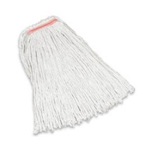 Premium Cut-End Cotton Mop, White, 24 oz. 1-in. Orange Headband