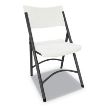 Alera Premium Molded White Resin Folding Chair with Dark Gray Base 4/Carton